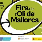 Poster for Fira de l'Oli de Mallorca olive oil fair on Mallorca; date Saturday June 20, 10:00–15:00 at Passeig del Born; bottom logos visible.
