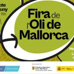 Poster for Fira de l'Oli de Mallorca olive oil fair on Mallorca; date Saturday June 20, 10:00–15:00 at Passeig del Born; bottom logos visible.