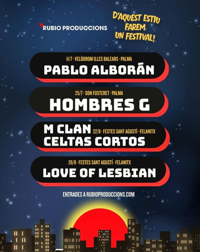 Pablo Alborán, Hombres G, M Clan, Celtas Cortos y Love of Lesbian